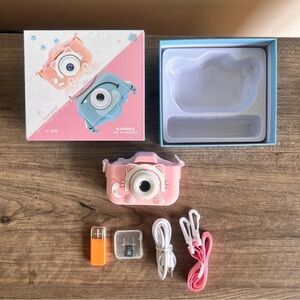 Cute Kitty Pink Children's Camera with Accessories